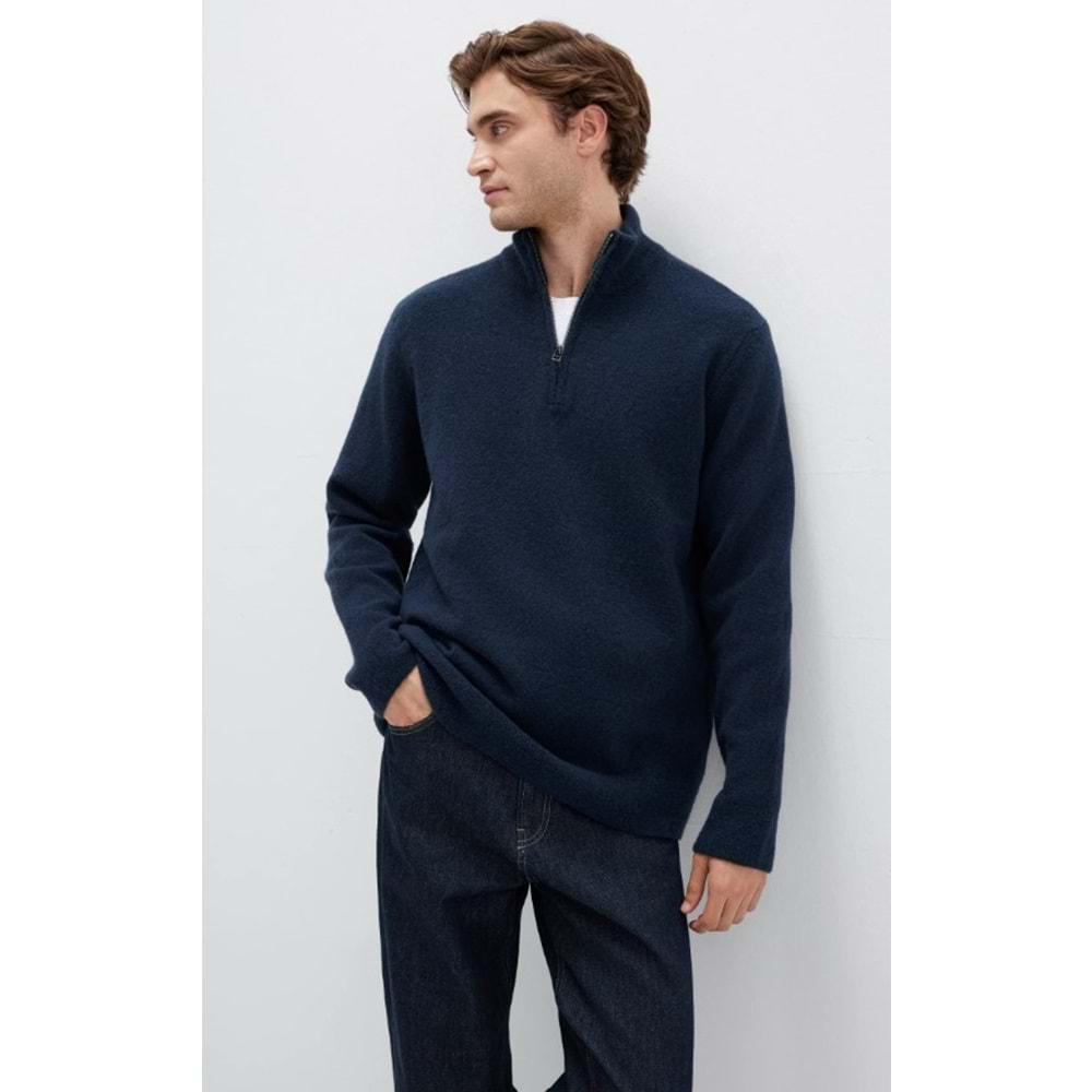 Mavi M0710380-70490 Half Zip Kazak Yarım Fermuarlı Erkek Sweatshirt