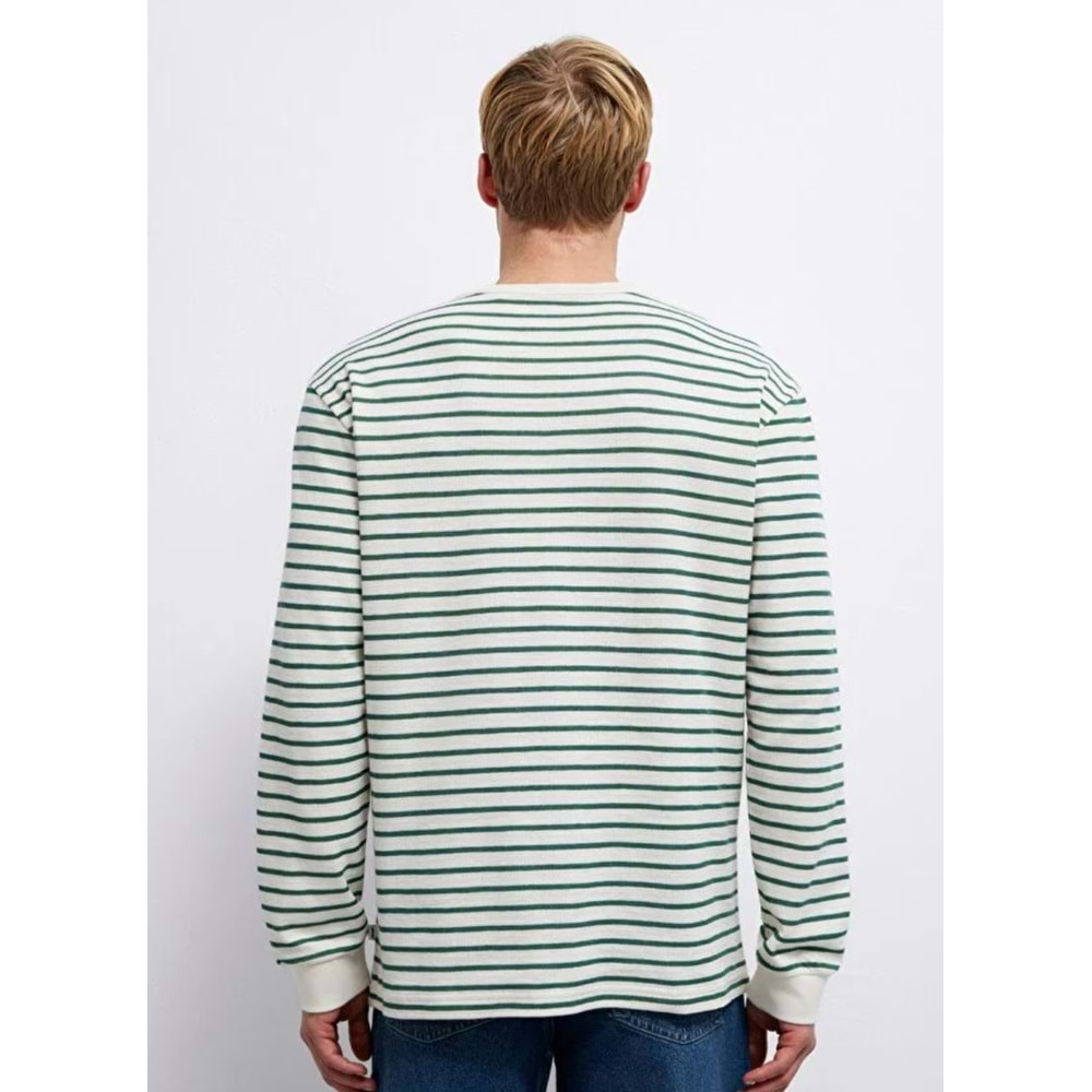 Mavi M0613157-71930 Çizgili Uzun Kollu Tişört Erkek T-Shirt