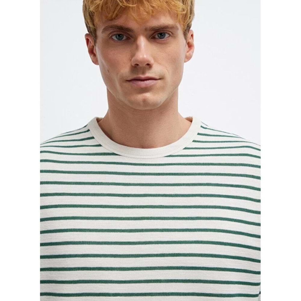 Mavi M0613157-71930 Çizgili Uzun Kollu Tişört Erkek T-Shirt