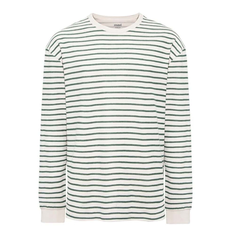 Mavi M0613157-71930 Çizgili Uzun Kollu Tişört Erkek T-Shirt