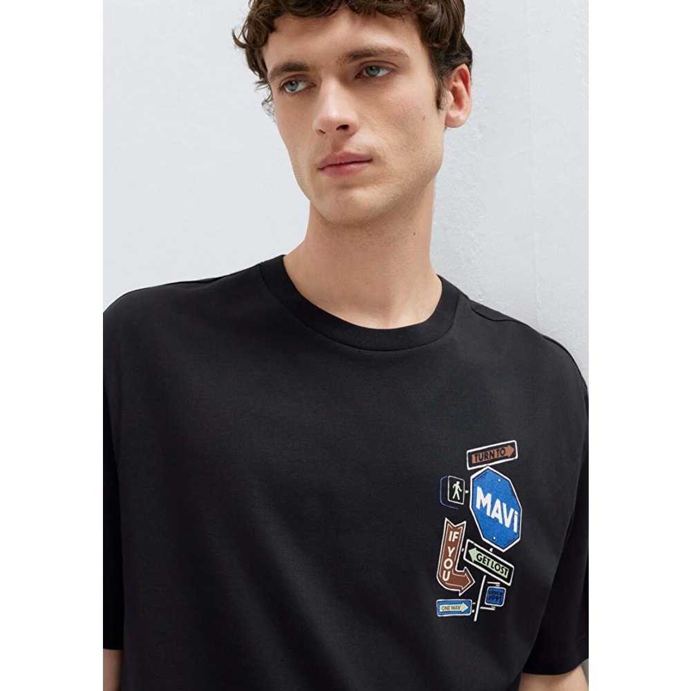 Mavi M0613391-900 Mavi Baskılı Tişört Erkek T-Shirt
