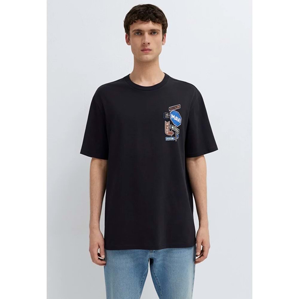 Mavi M0613391-900 Mavi Baskılı Tişört Erkek T-Shirt