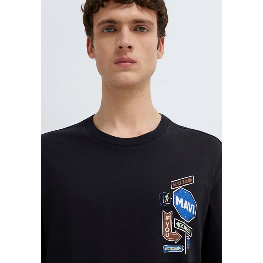 Mavi M0613391-900 Mavi Baskılı Tişört Erkek T-Shirt