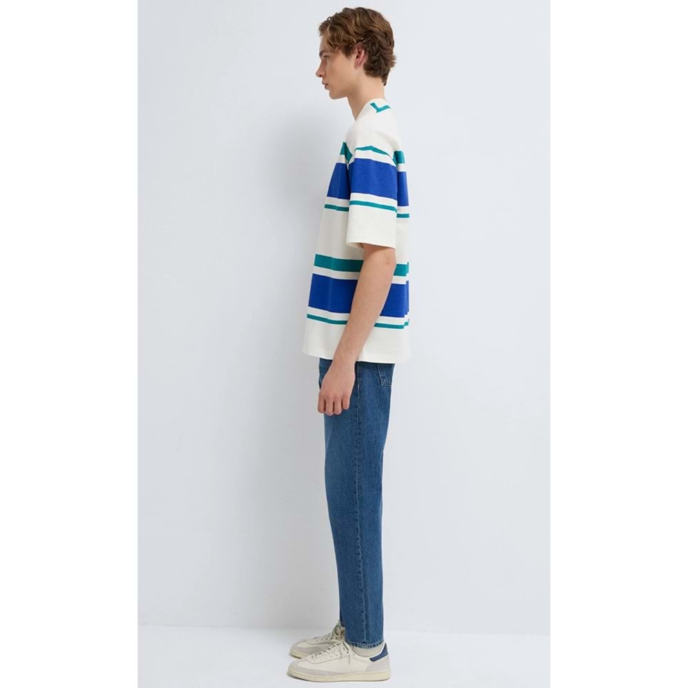 Mavi M0613331-70057 Basic Çizgili Tişört Loose Fit Tişört Erkek T-Shirt