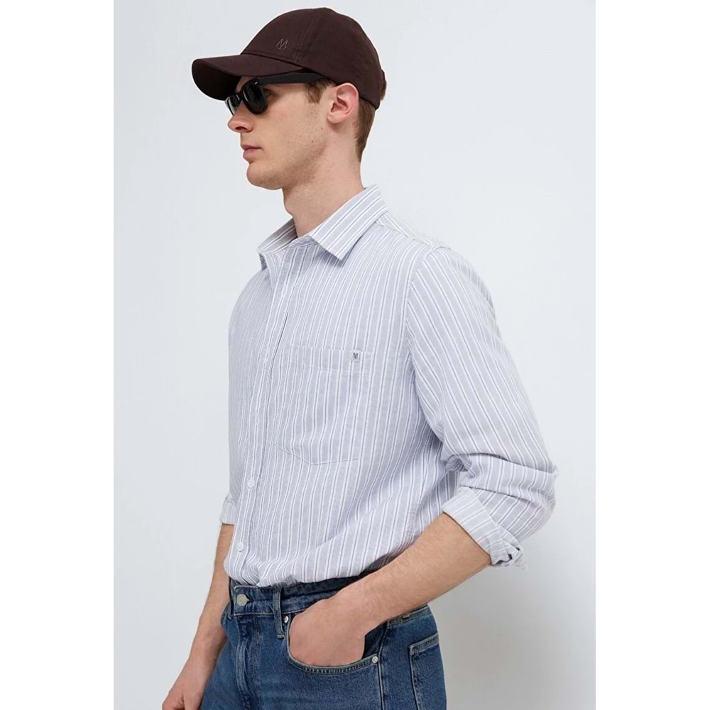 Mavi M0212006-91561 Çizgili Gömlek Regular Fit Erkek Gömlek