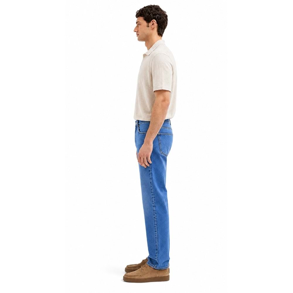 Mavi M0010039-A3297 Lisbon Mavi Mid Blue Edition Linen Jean Pantolon Erkek Kot Pantolon
