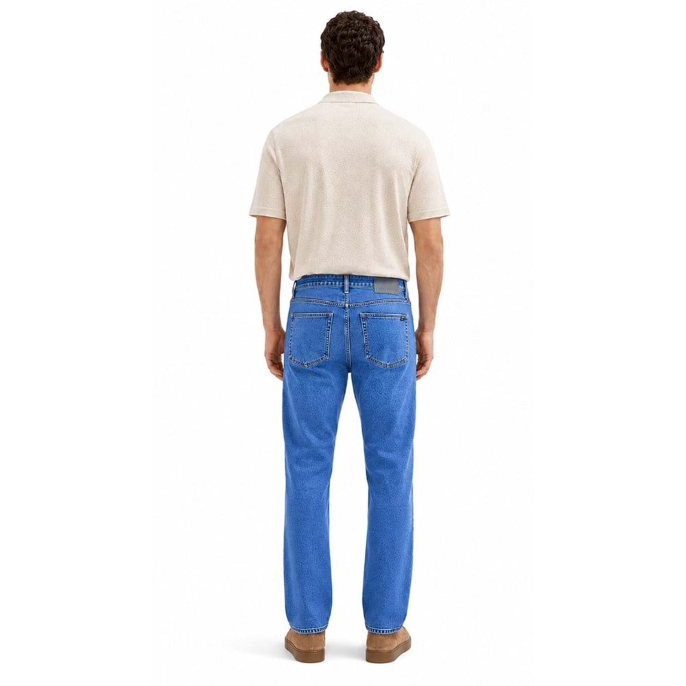 Mavi M0010039-A3297 Lisbon Mavi Mid Blue Edition Linen Jean Pantolon Erkek Kot Pantolon