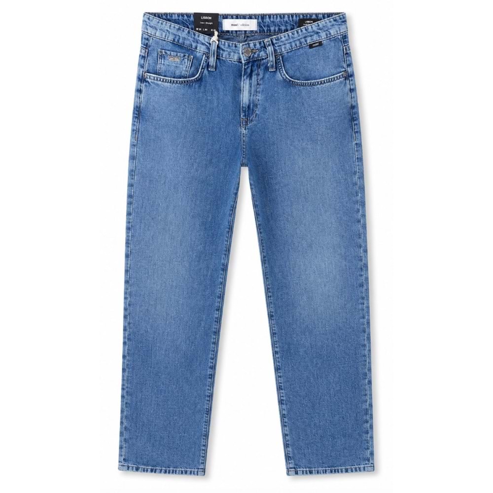 Mavi M0010039-A3297 Lisbon Mavi Mid Blue Edition Linen Jean Pantolon Erkek Kot Pantolon
