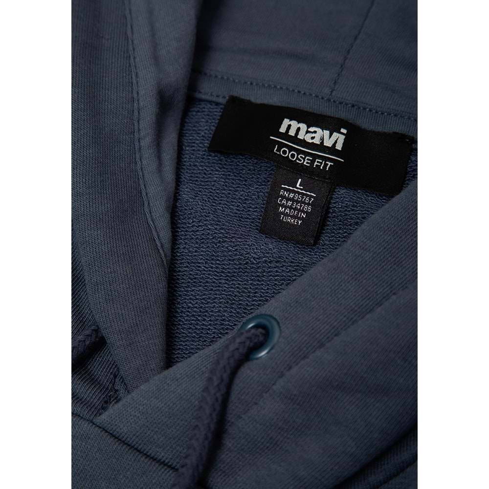 Mavi M0S10196-70759 Mavi Logo Baskılı Kapüşonlu Erkek Sweatshirt