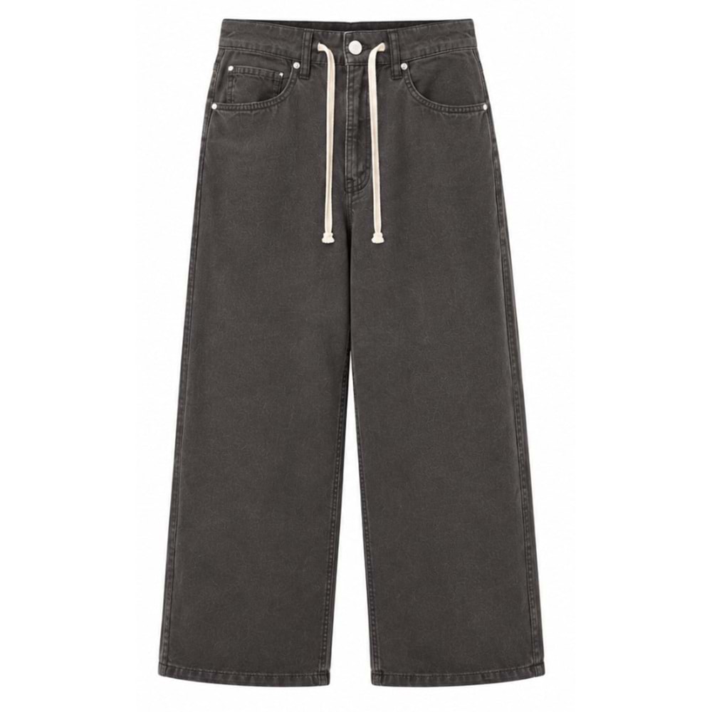 Mavi M1011274-71541 Dokuma Pantolon Bol Kesim Düz Paça Jean Kadın Kot Pantolon