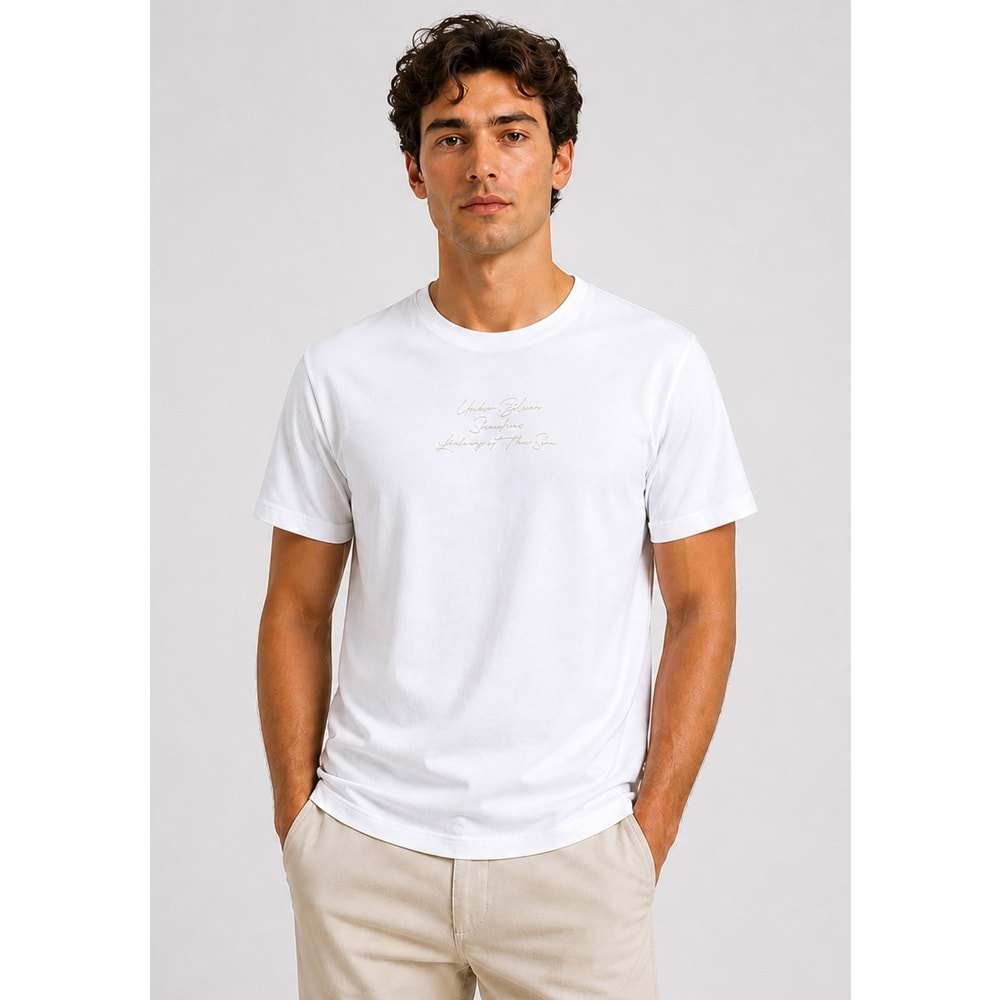 Mavi M0613674-620 Baskılı Beyaz Tişört Loose Fit Baskılı Tişört Erkek T-Shirt