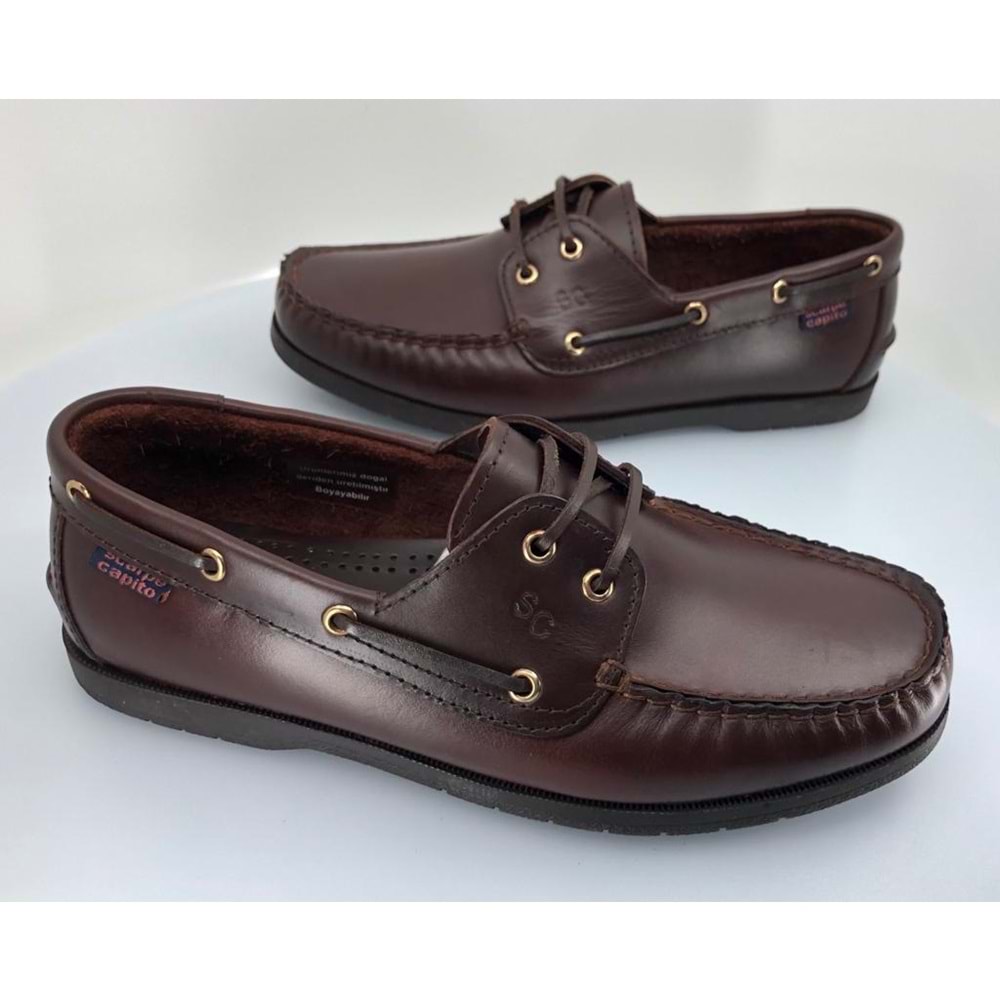 Aronay 086 Ayr Timberland Marine El saraçlı %100 Hakiki Deri Erkek Ayakkabı