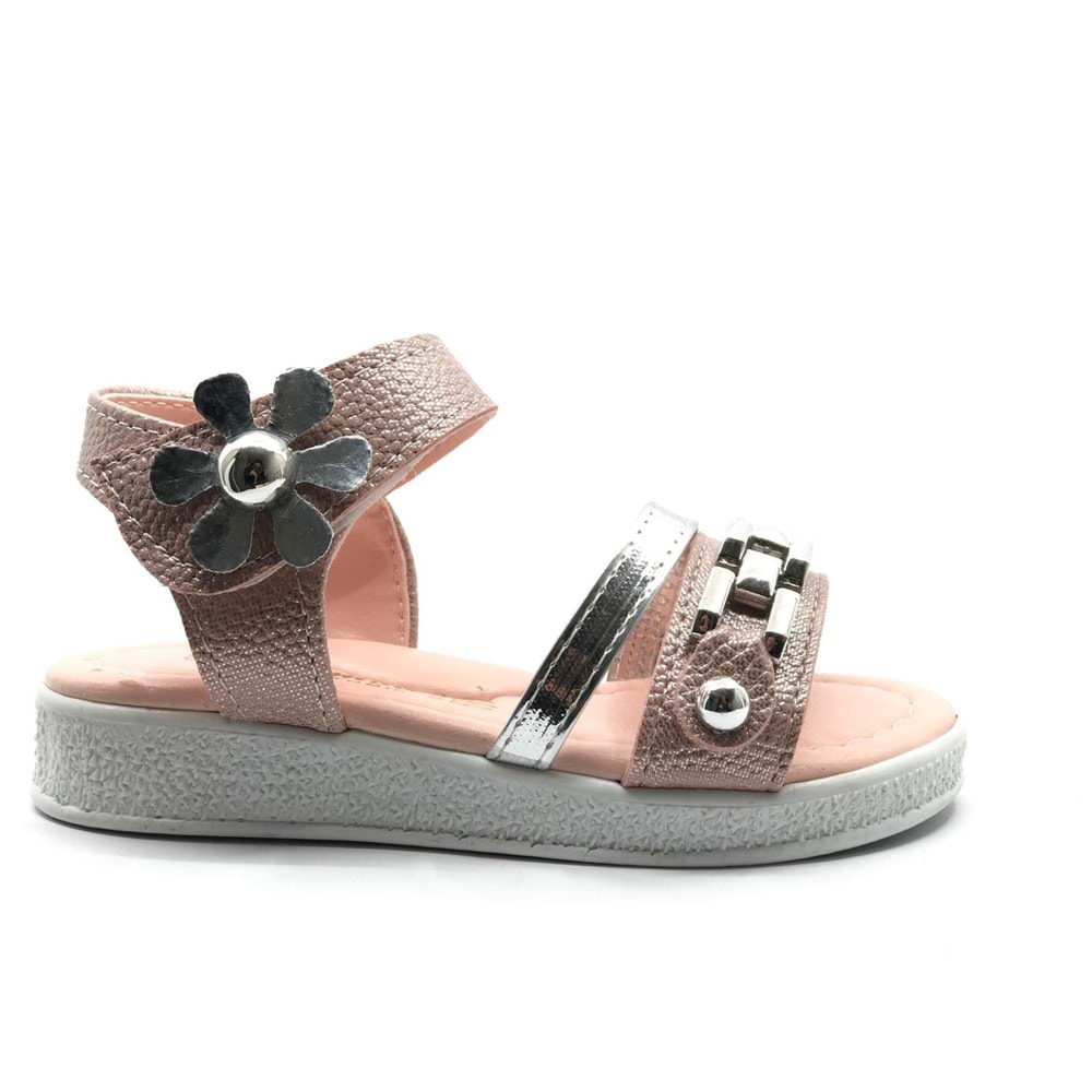 İremsu Kız Çocuk Güllü Zincirli Sandalet Çocuk Ayakkabı