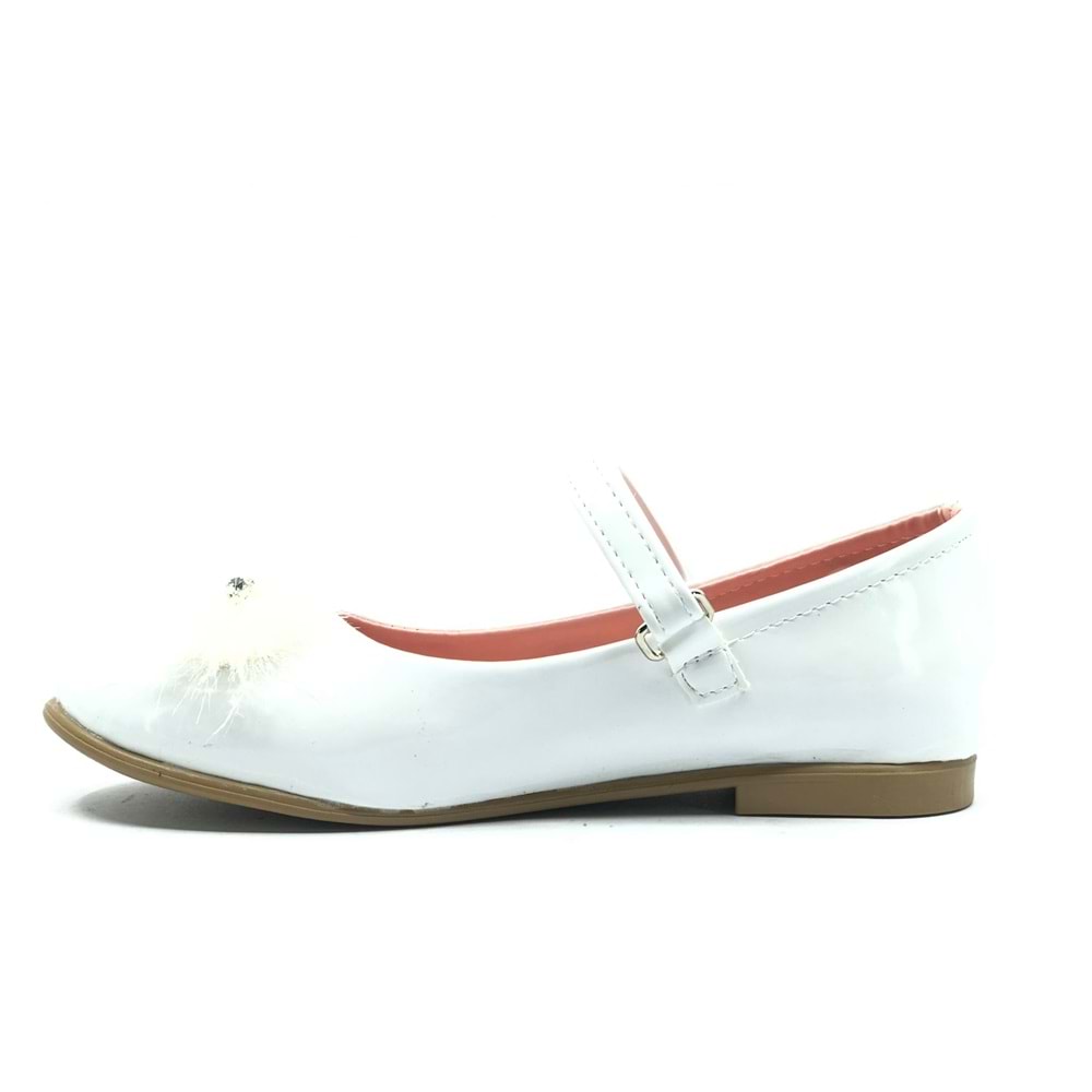 İremsu Tüylü Taşlı Cırtlı Kız Çocuk Babet Ayakkabı