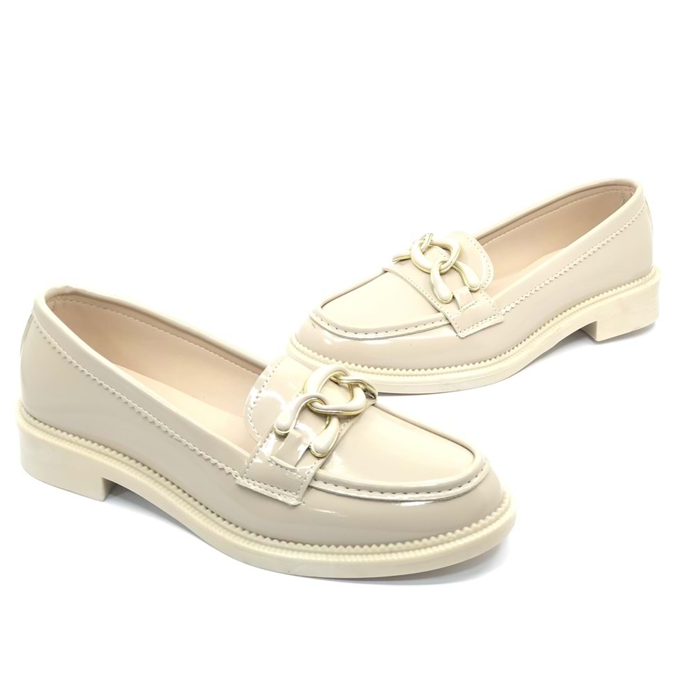 Feles Toka Detaylı Loafer Kadın Babet Ayakkabı