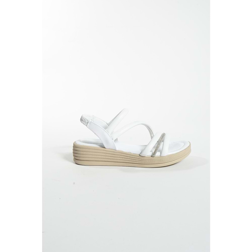 Feles Tek Biye Taşlı Kadın Sandalet