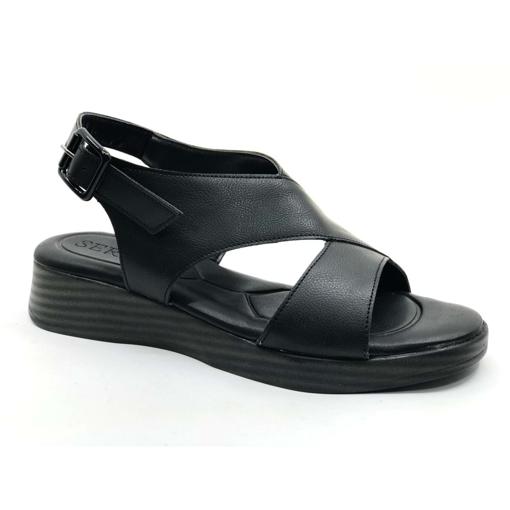 Seribo 25Y003 Cırt Detaylı Ortopedik Taban Kadın Sandalet