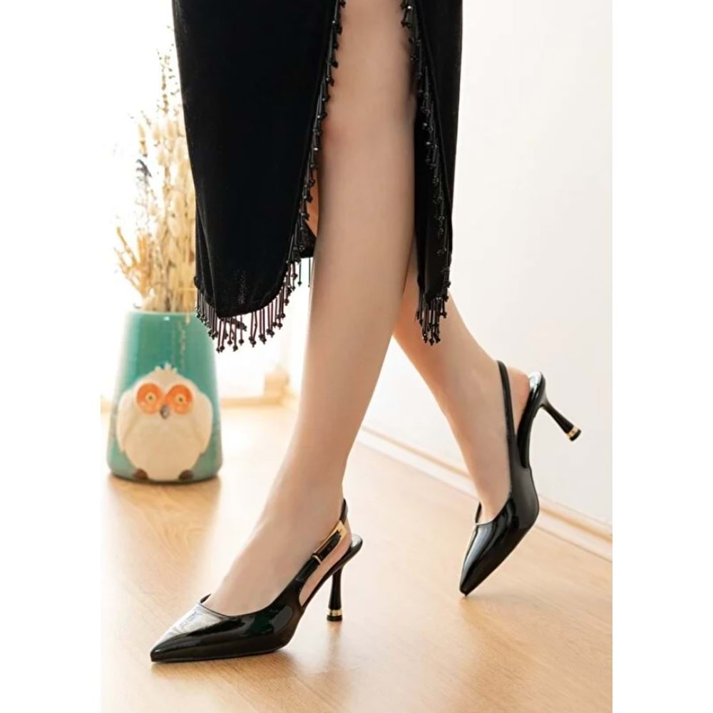 Seribo Toka Detaylı Arkası Açık Stiletto Kadın Topuklu Ayakkabı