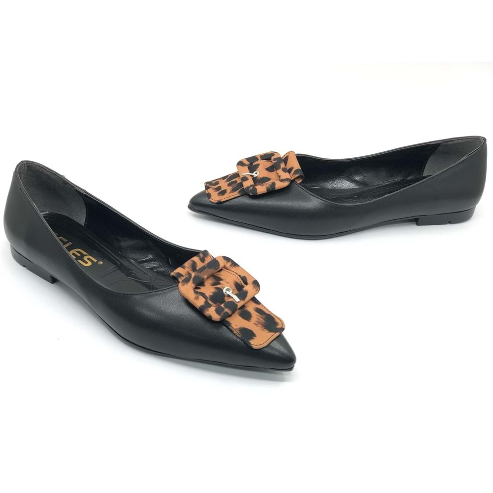Feles Leopar Toka Detaylı Kadın Babet Ayakkabı
