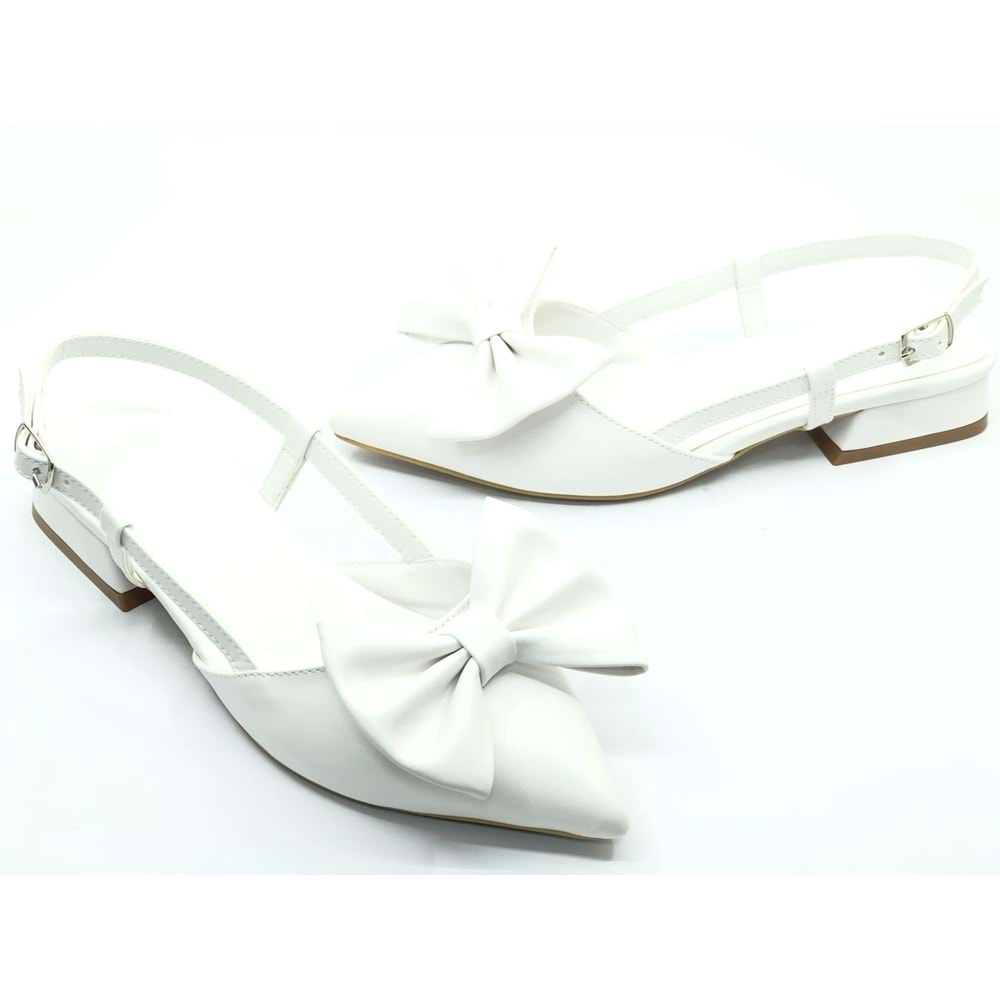 Feles Kurdela Detaylı Arkası Açık Kadın Babet Ayakkabı