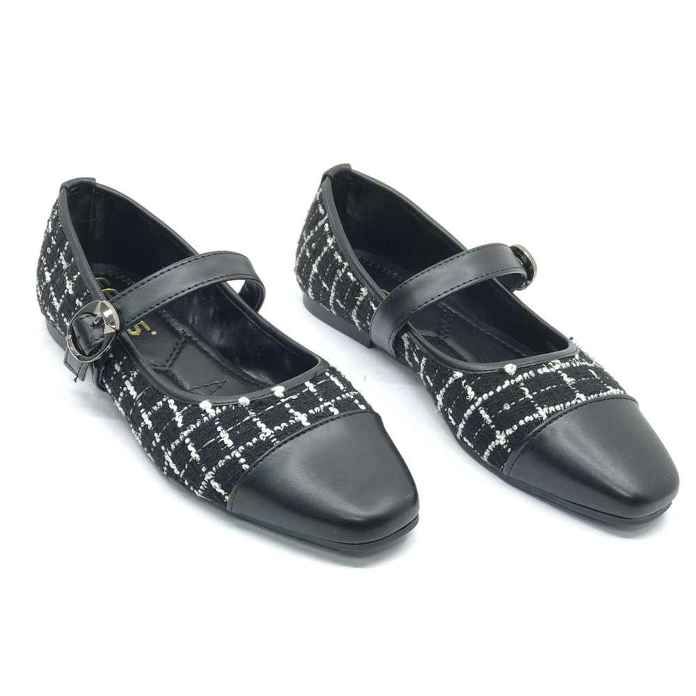 Feles Hasır Toka Detaylı Kadın Babet Ayakkabı