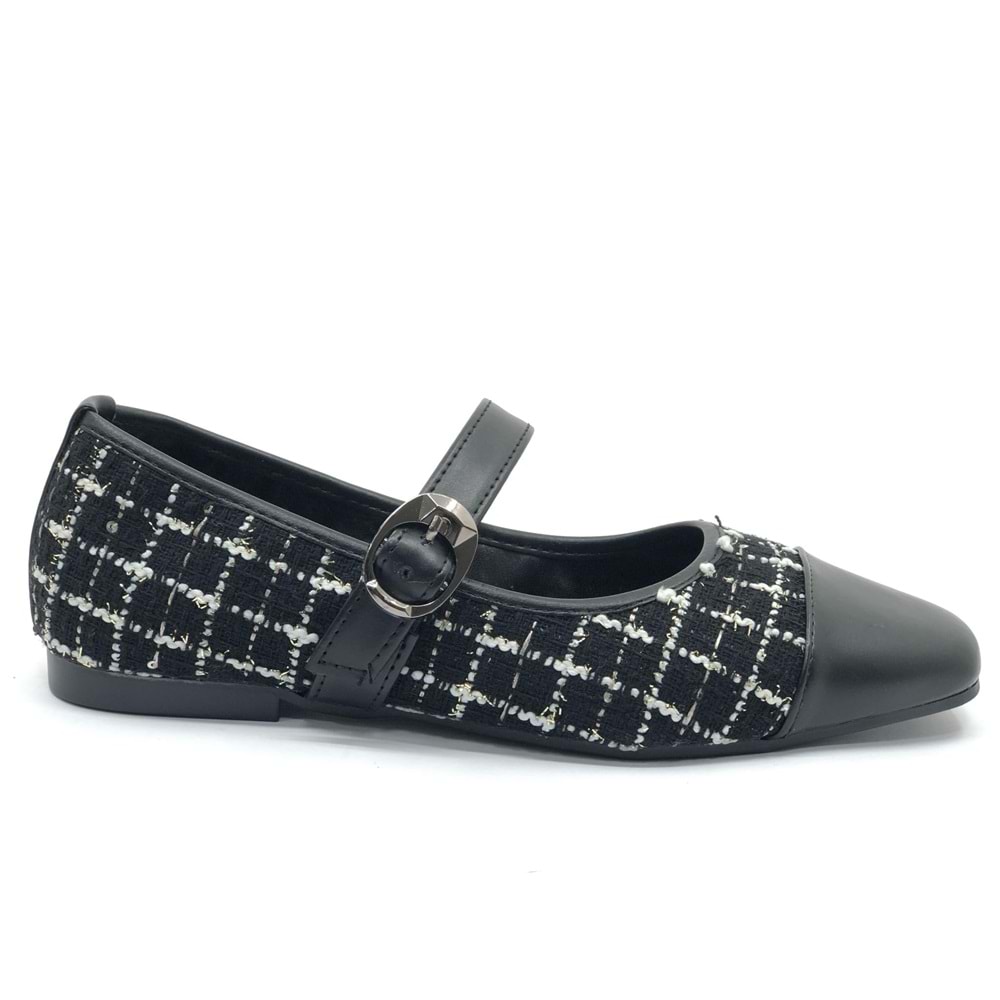 Feles Hasır Toka Detaylı Kadın Babet Ayakkabı