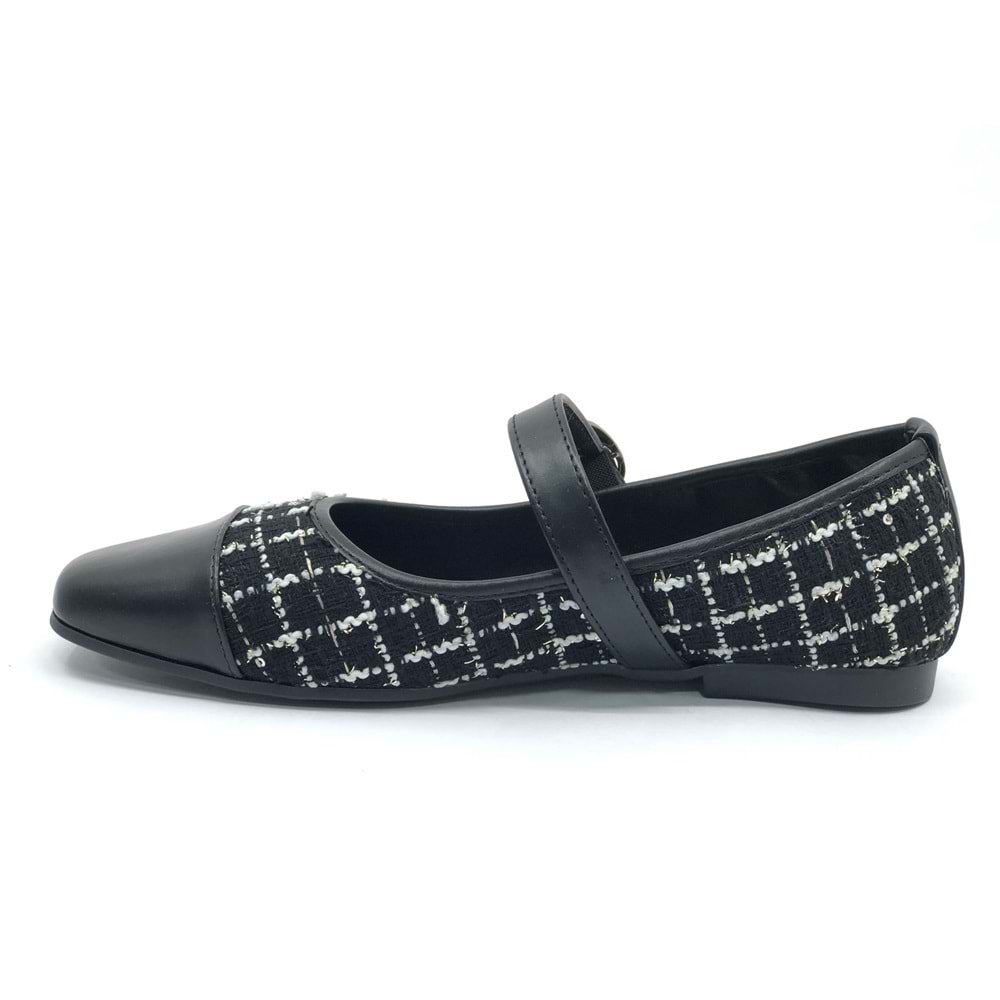 Feles Hasır Toka Detaylı Kadın Babet Ayakkabı