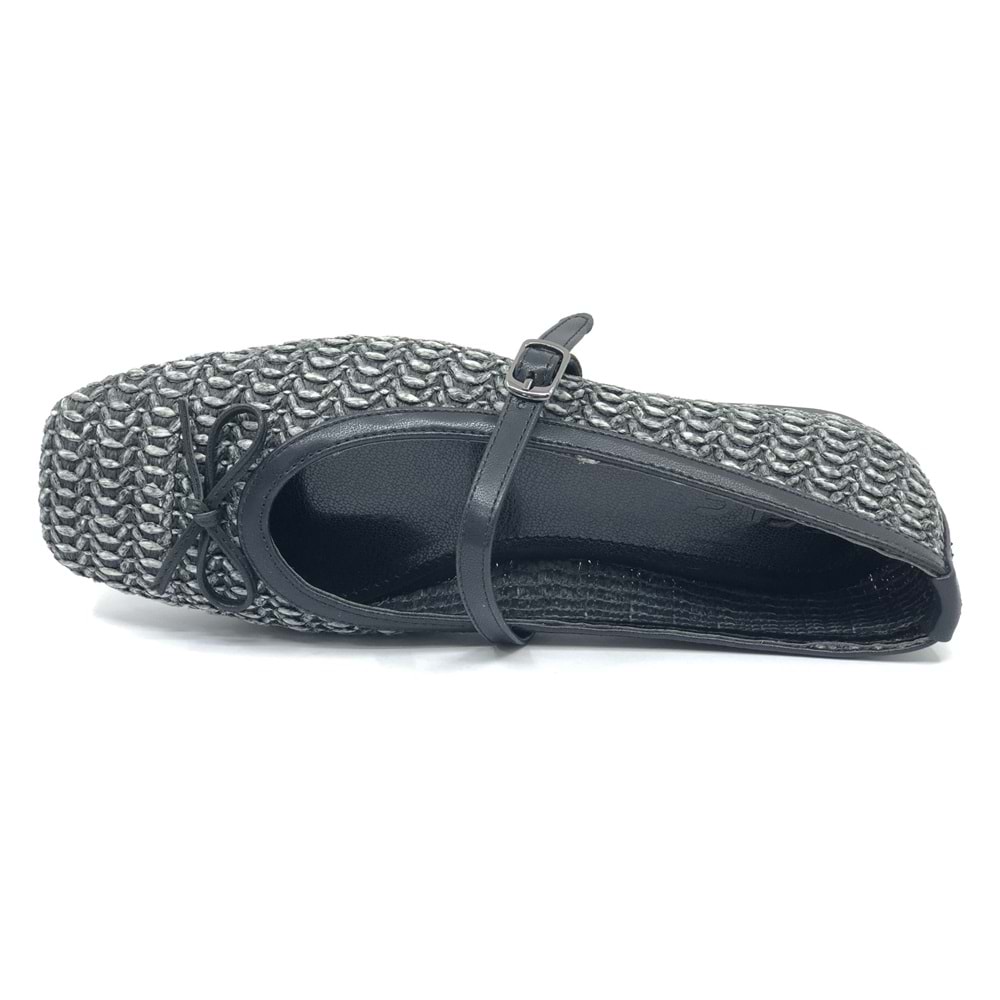 Feles Hasır Fiyonk Detaylı Kadın Babet Ayakkabı