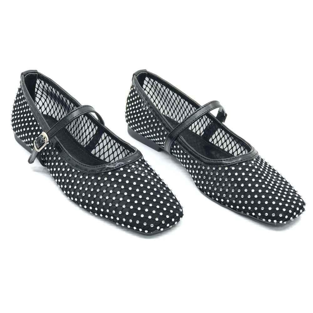 Feles Dantel Taş Detaylı Kadın Babet Ayakkabı