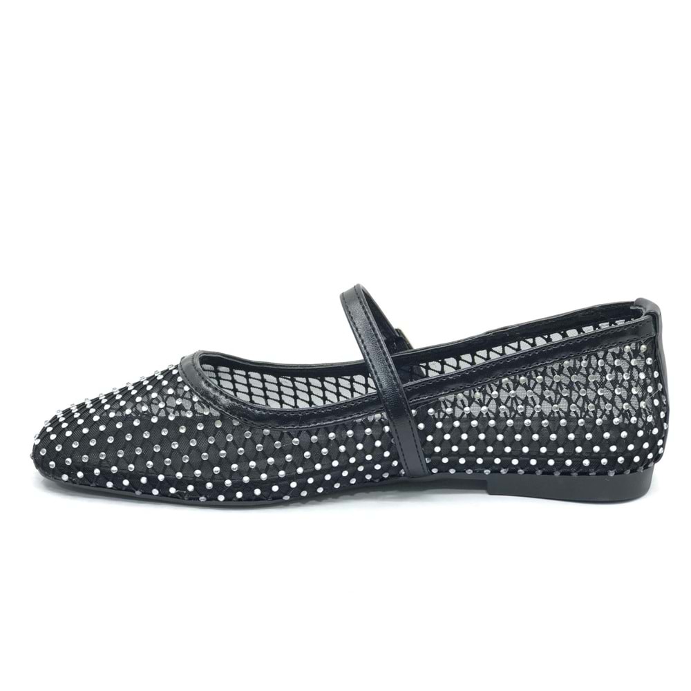 Feles Dantel Taş Detaylı Kadın Babet Ayakkabı