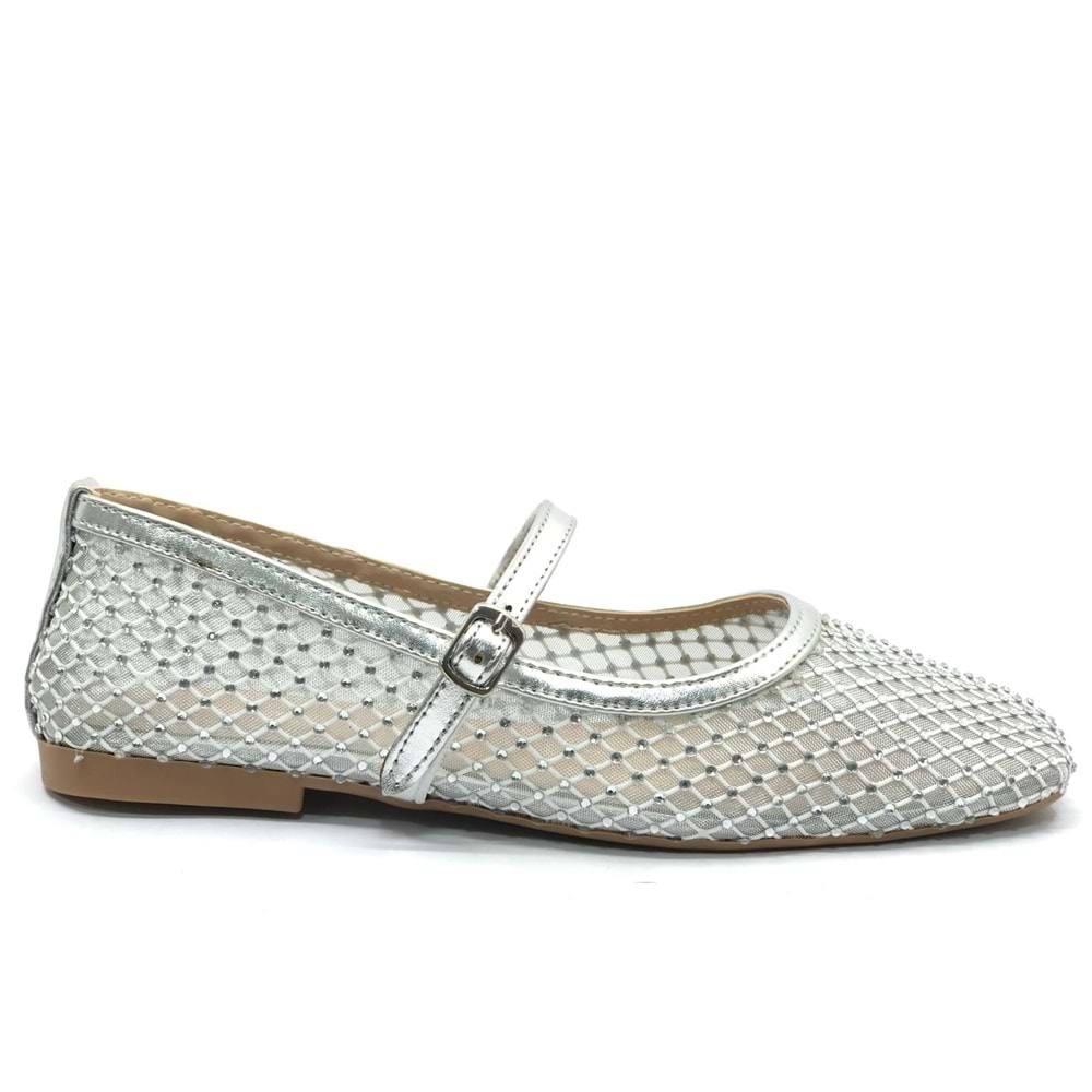 Feles Dantel Taş Detaylı Kadın Babet Ayakkabı