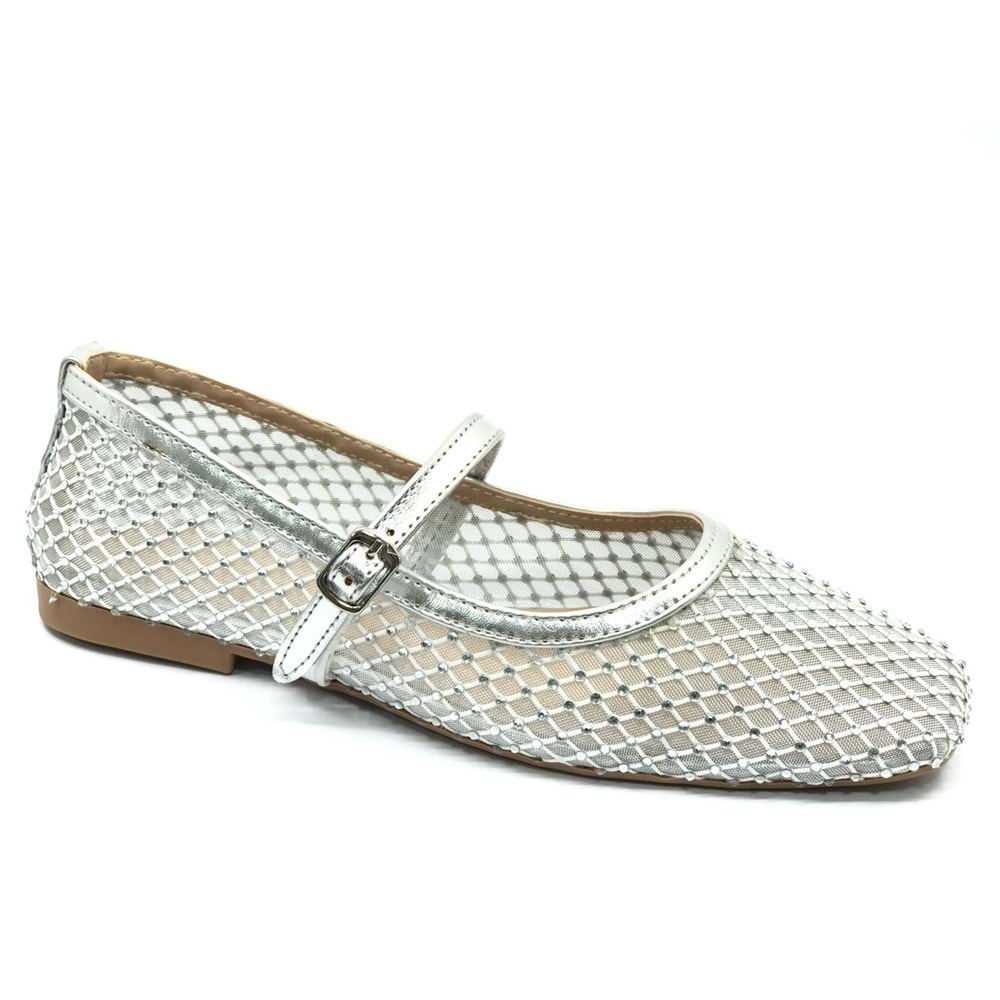 Feles Dantel Taş Detaylı Kadın Babet Ayakkabı