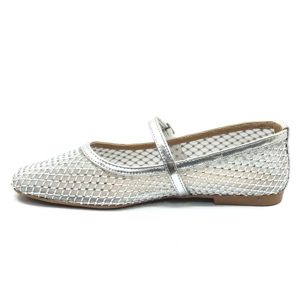 Feles Dantel Taş Detaylı Kadın Babet Ayakkabı