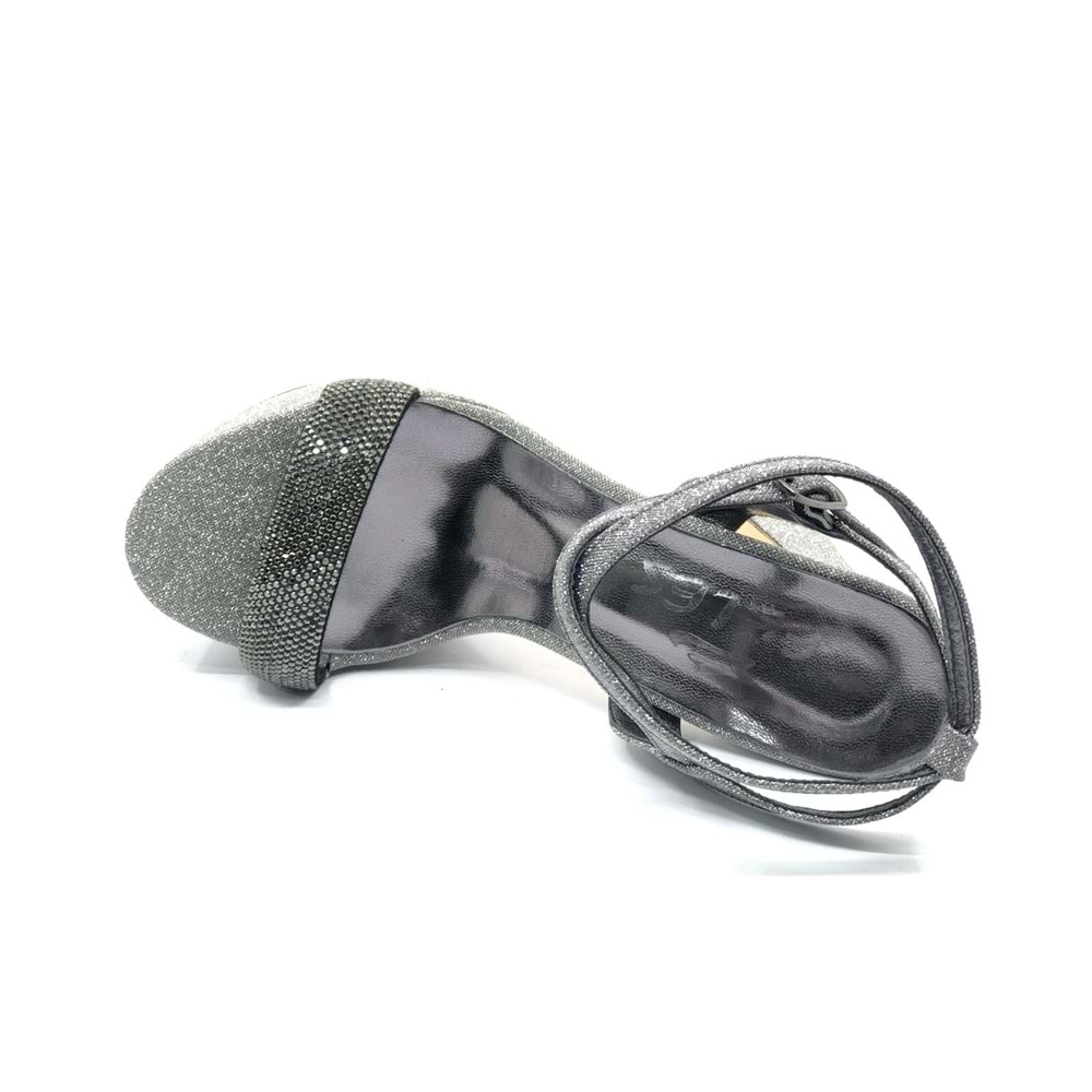 Feles 13 cm Yüksek Platform Tek Bant Topuklu Taşlı Kadın Abiye Ayakkabı