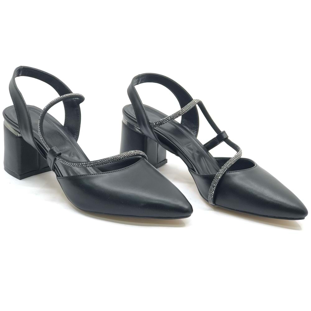 Mehtap Şerit Taşlı Kadın Abiye Topuklu Ayakkabı