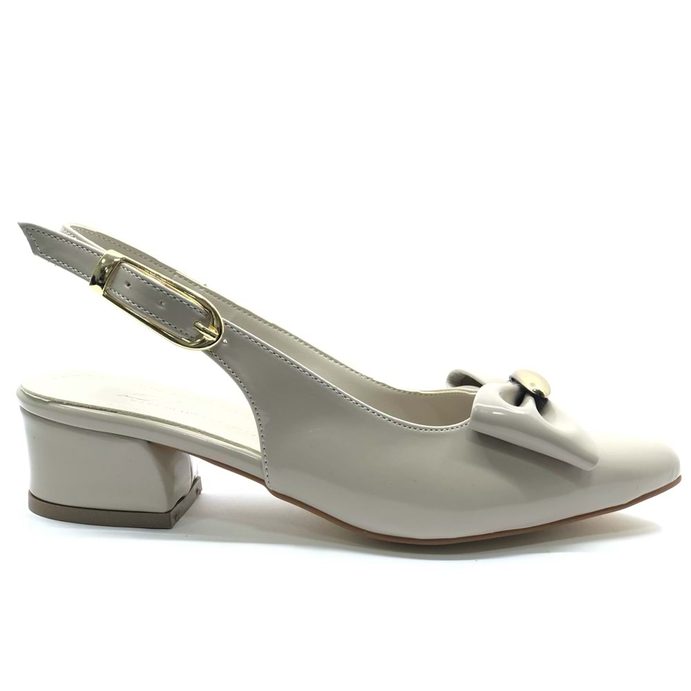 Mehtap Arkası Açık Fiyonk Detaylı Klasik Kadın Topuklu Ayakkabı