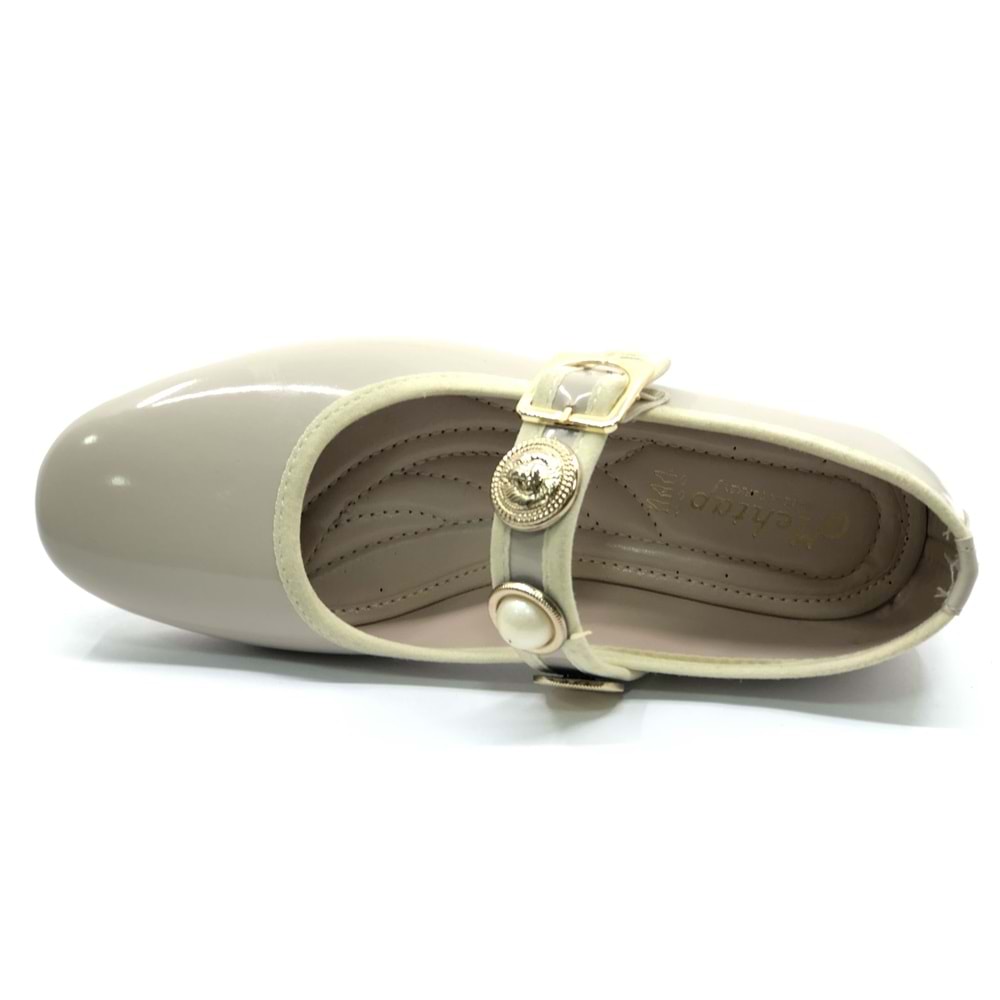 Mehtap Kemer Taş Toka Detaylı Düz Taban Kadın Babet Ayakkabı