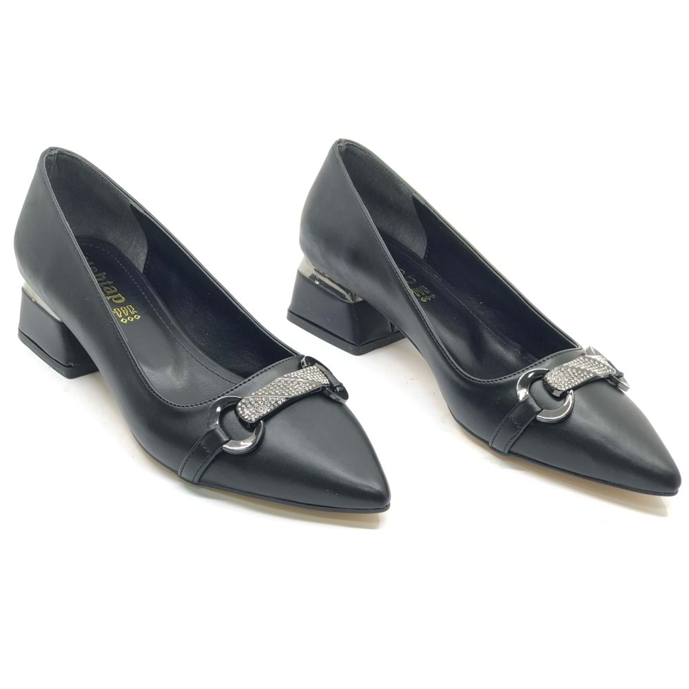 Mehtap Taş Toka Detaylı Kısa Topuklu Kadın Babet Ayakkabı