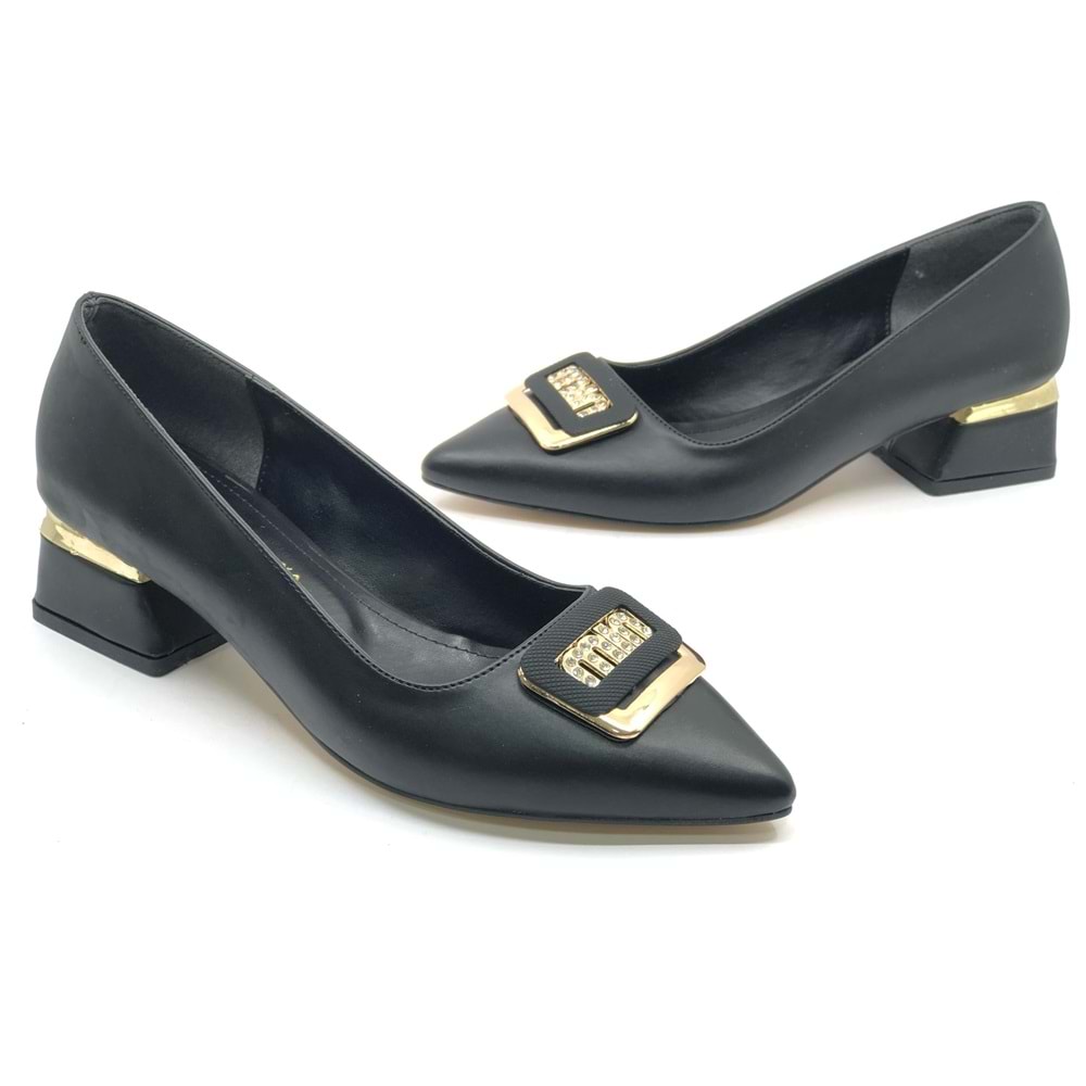 Mehtap Toka Detaylı Kısa Topuklu Kadın Babet Ayakkabı