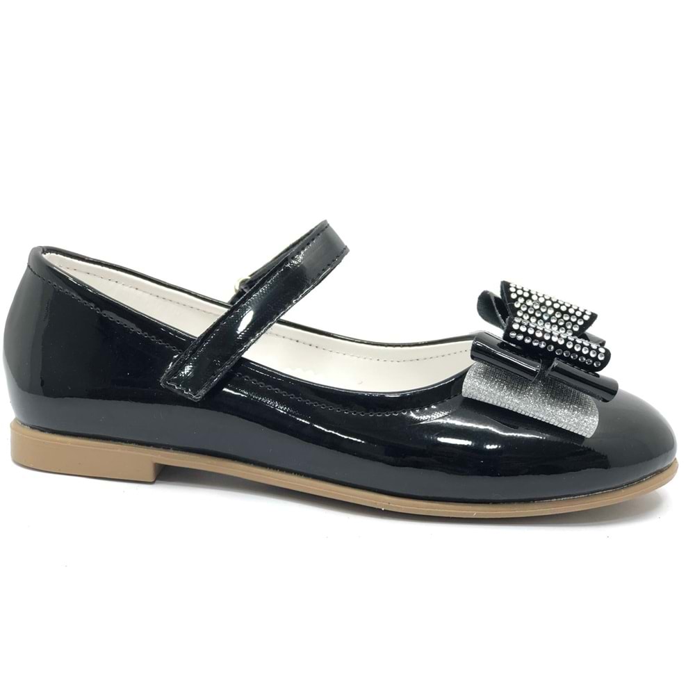 İremsu Kurdela Taş Detaylı Cırtlı Kız Çocuk Babet Ayakkabı