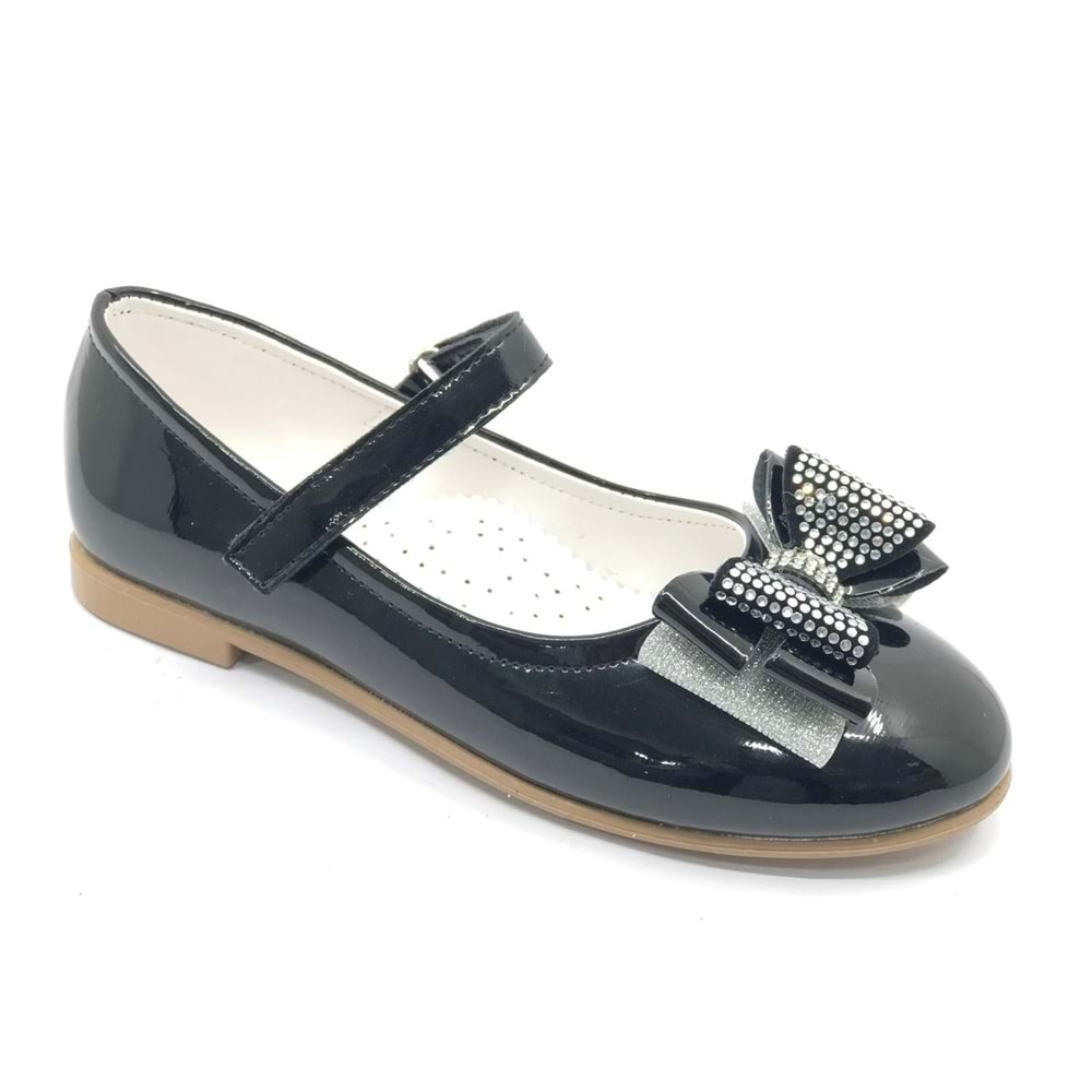 İremsu Kurdela Taş Detaylı Cırtlı Kız Çocuk Babet Ayakkabı