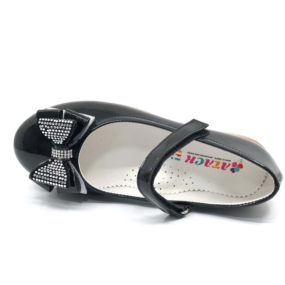 İremsu Kurdela Taş Detaylı Cırtlı Kız Çocuk Babet Ayakkabı