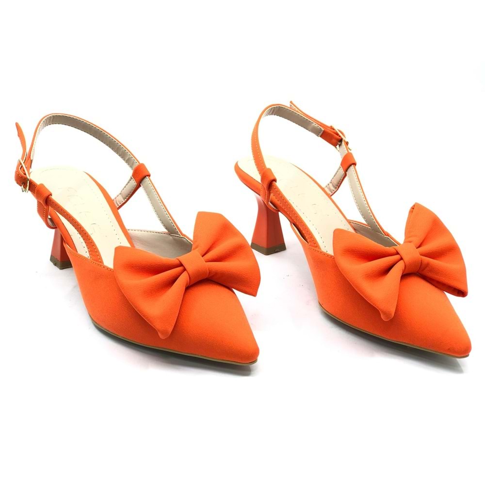 Feles Kurdela Detaylı Arkası Açık Stiletto Kadın Topuklu Ayakkabı