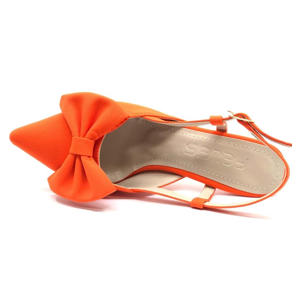 Feles Kurdela Detaylı Arkası Açık Stiletto Kadın Topuklu Ayakkabı