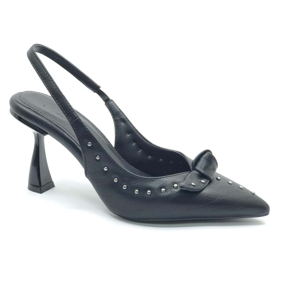 Feles Zımba Kurdela Detaylı Arkası Açık Stiletto Kadın Topuklu Ayakkabı