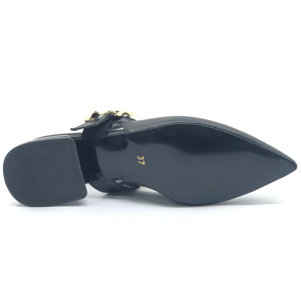 Feles Taş Toka Detaylı Arkası Açık Kadın Babet Ayakkabı