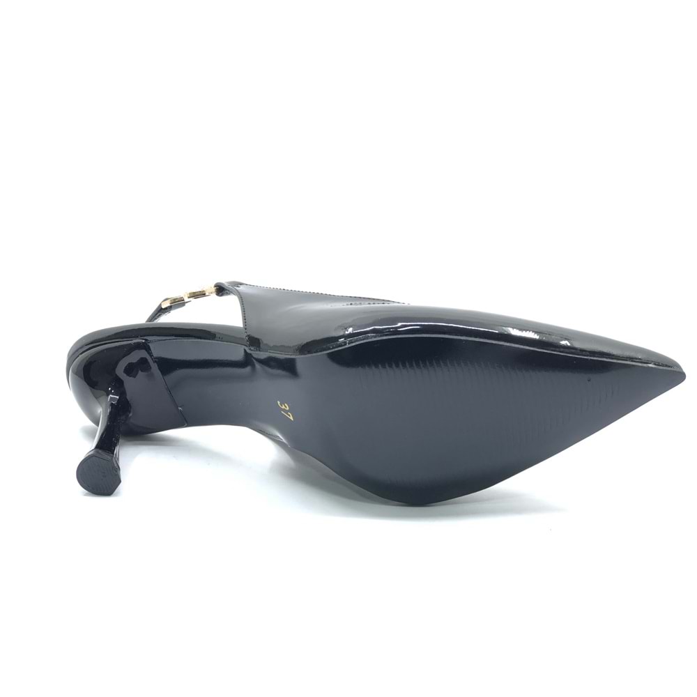 Feles Yan Toka Detaylı Arkası Açık Stiletto Kadın Topuklu Ayakkabı