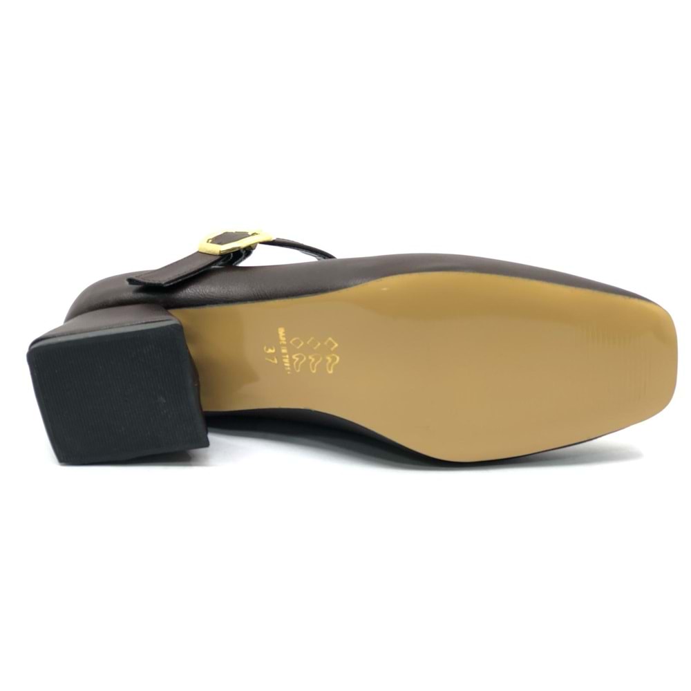 Feles Pars Jane Küt Burunlu Kadın Kısa Topuklu Kadın Babet Ayakkabı