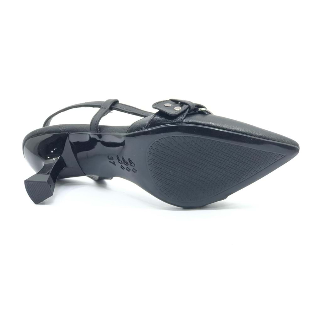 Feles Zımba Toka Detaylı Arkası Açık Stiletto Kadın Topuklu Ayakkabı