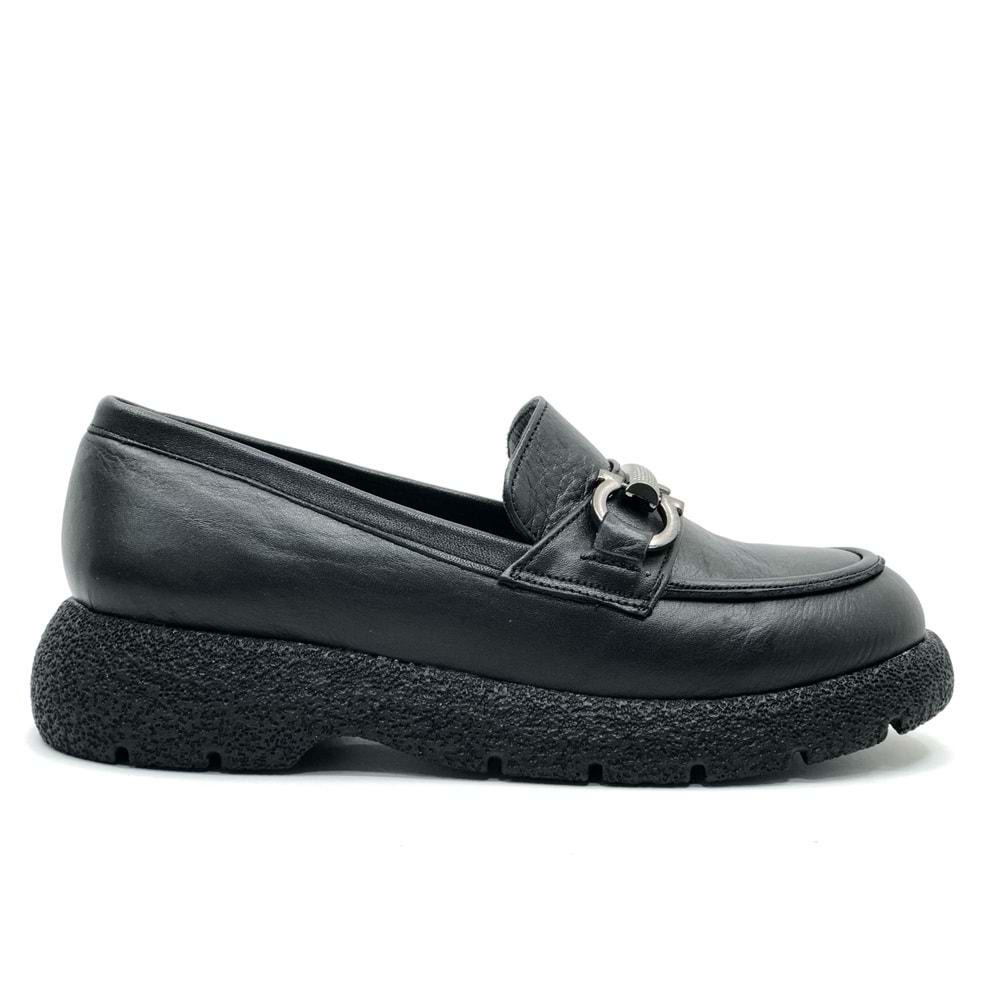 Ayakdaş 3755 Kalın Taban Kadın Loafer Hakiki Deri Babet Ayakkabı